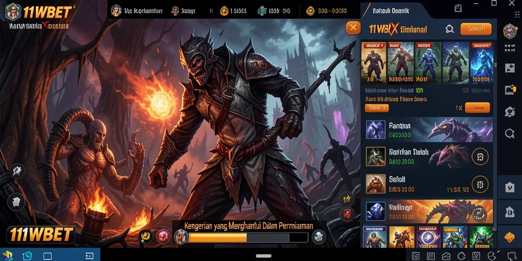 Tampilan gameplay menyeramkan di dalam 11WBET yang penuh dengan ketegangan.