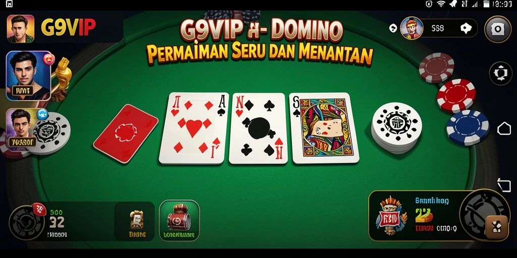 Screenshot gameplay G9VIP menampilkan serunya permainan domino.