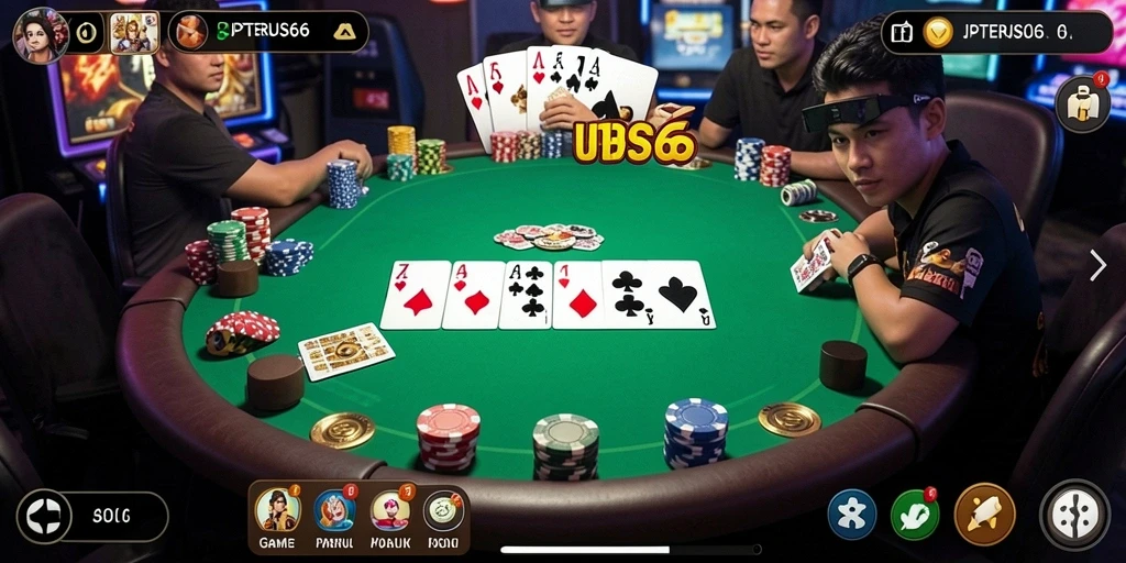 Tampilan gameplay Poker yang menarik dan mendebarkan di JPTERUS66.
