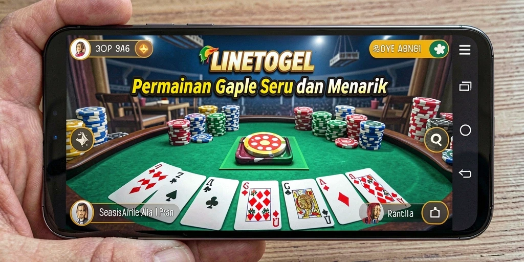 Screenshot gameplay LINETOGEL menampilkan serunya bermain Gaple.