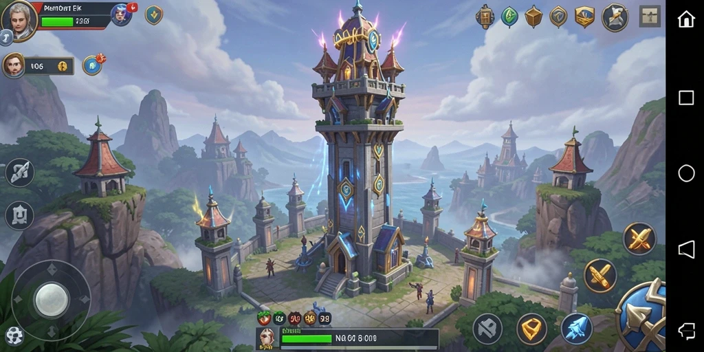 Tampilan gameplay Tower Defense yang menegangkan di N06.