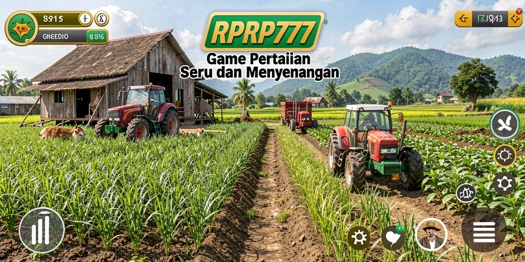 Tampilan gameplay RPRP777 yang menggambarkan aktivitas pertanian.