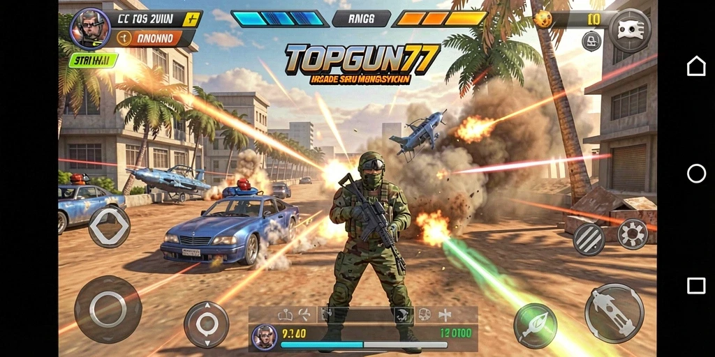 Screenshot gameplay TOPGUN77 yang penuh aksi dan ketegangan.