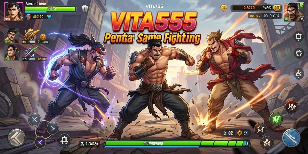 Tampilan gameplay VITA555 menampilkan aksi pertarungan yang epik.