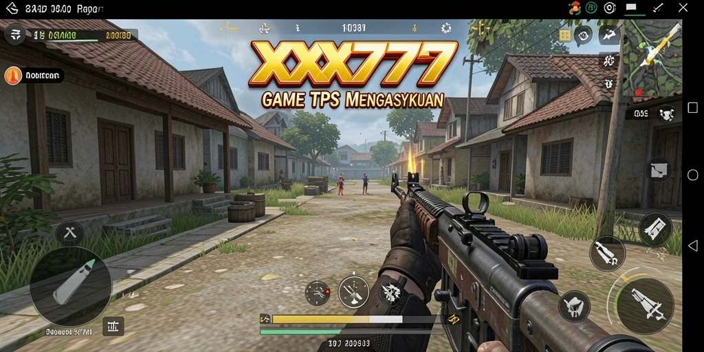 Tampilan utama gameplay <strong>XXX777</strong> dengan aksi tembak-menembak yang intens.